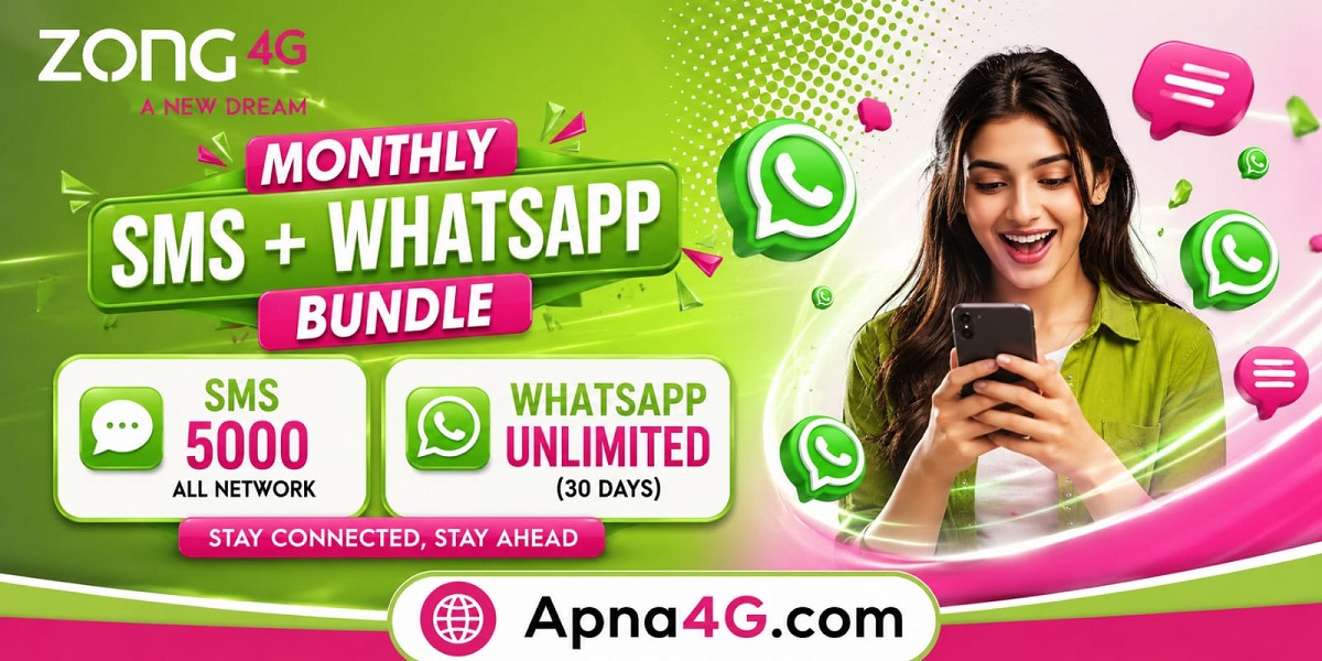 Zong Monthly SMS + WhatsApp Bundle