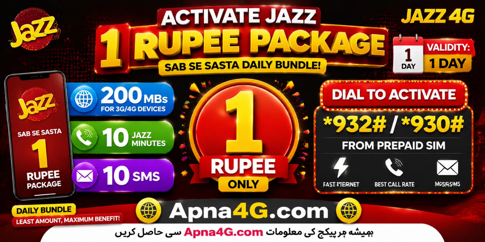 Jazz 1 Rupee Package