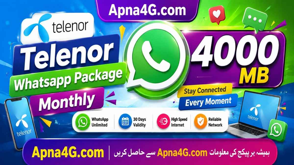 Telenor Whatsapp Package Monthly 4000 MB