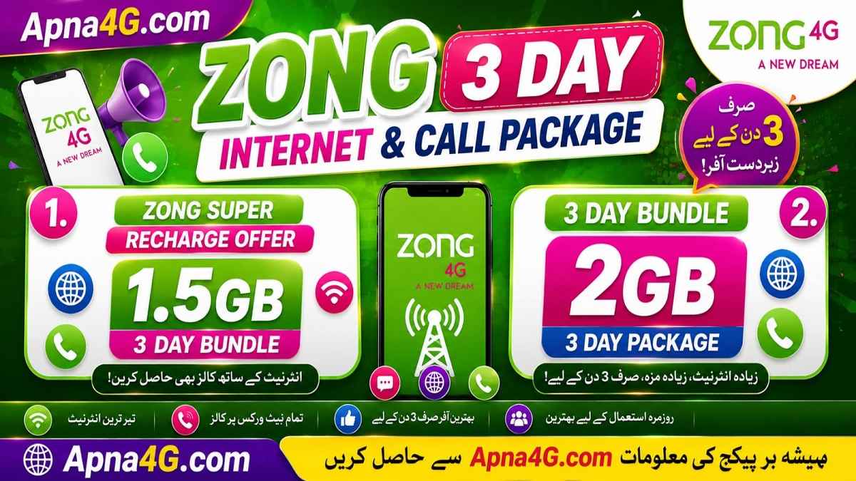 Zong 3 Day Internet Package