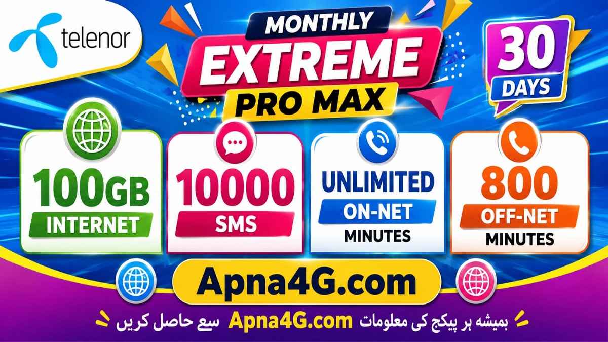 Telenor Monthly Extreme Pro Max Offer