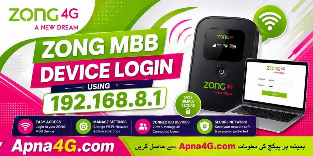 Zong 4G Device 192.168.8.1 Details