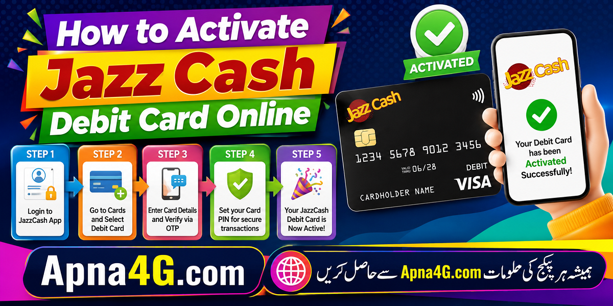 Activate Jazz Cash Debit Card Details