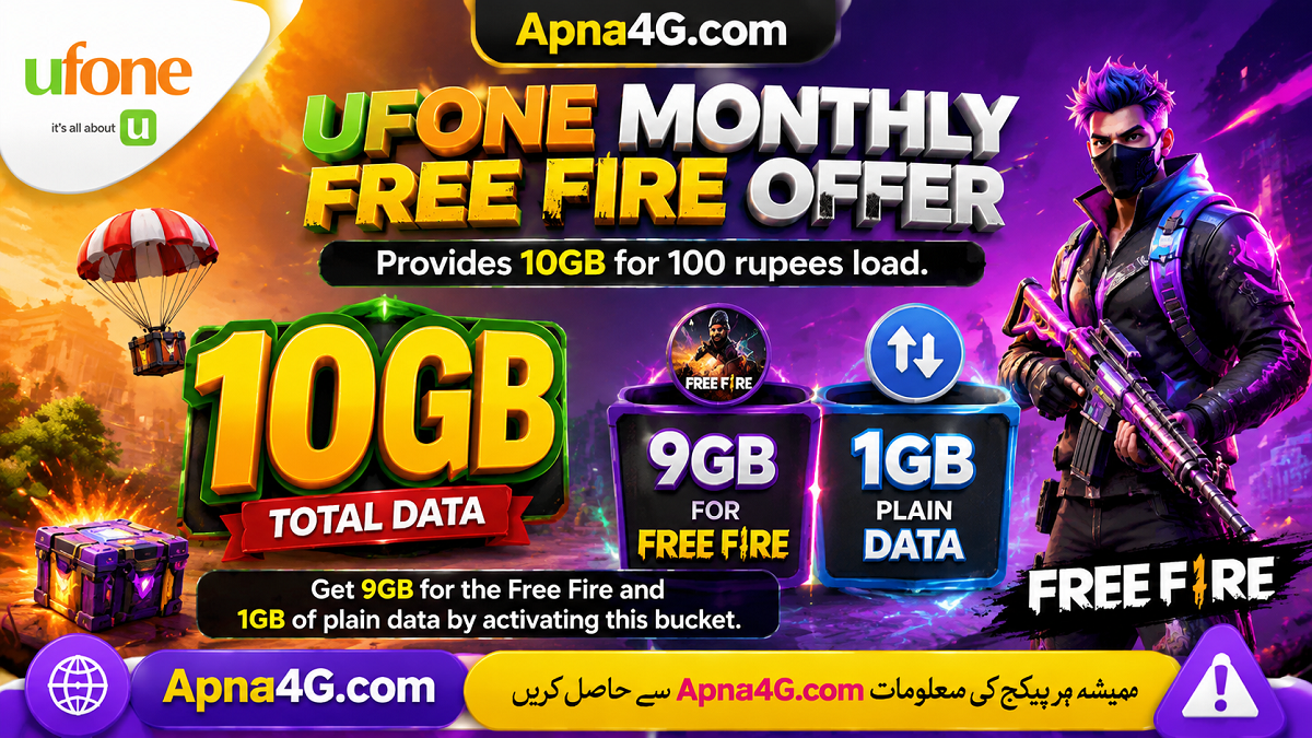 Ufone Monthly Free Fire Offer Details