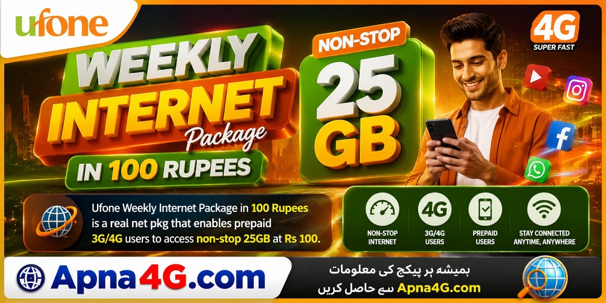 Ufone Weekly Internet Package in 100 Rupees