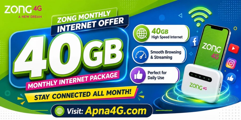 Zong 40GB Monthly Internet
