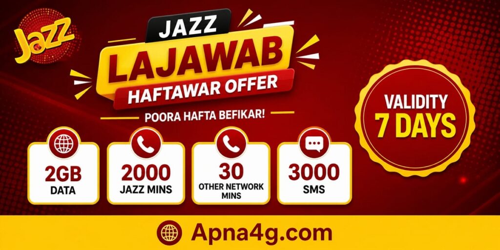 Jazz Lajawab Haftawar Offer - Validity, Code, Price, Details
