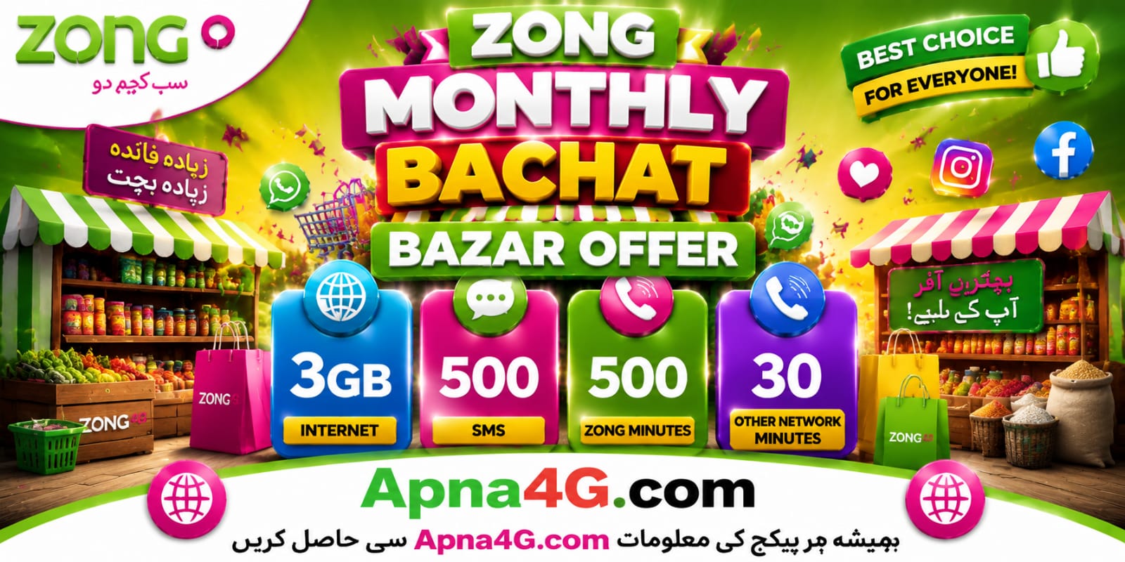 Zong Monthly Bachat Bazar Offer
