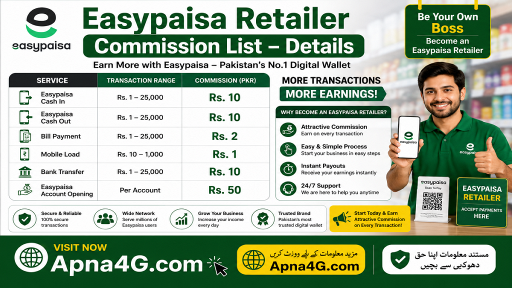 Easypaisa Retailer Commission