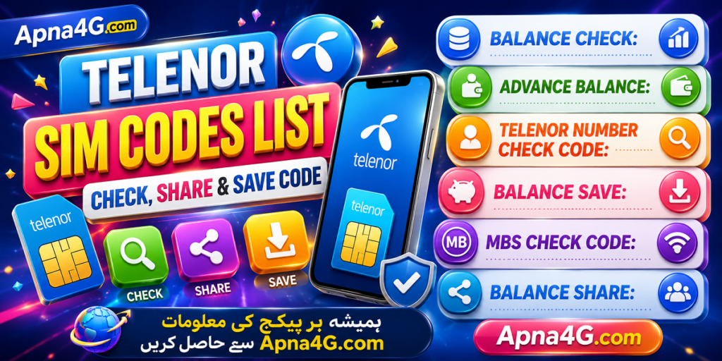 Telenor SIM Codes List Check, Share & Save Code