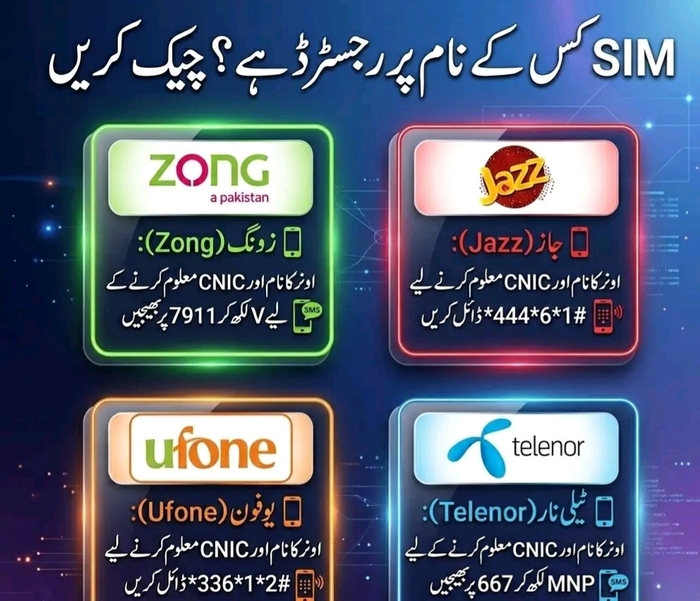 Owner Name & CNIC Number Check Code Details